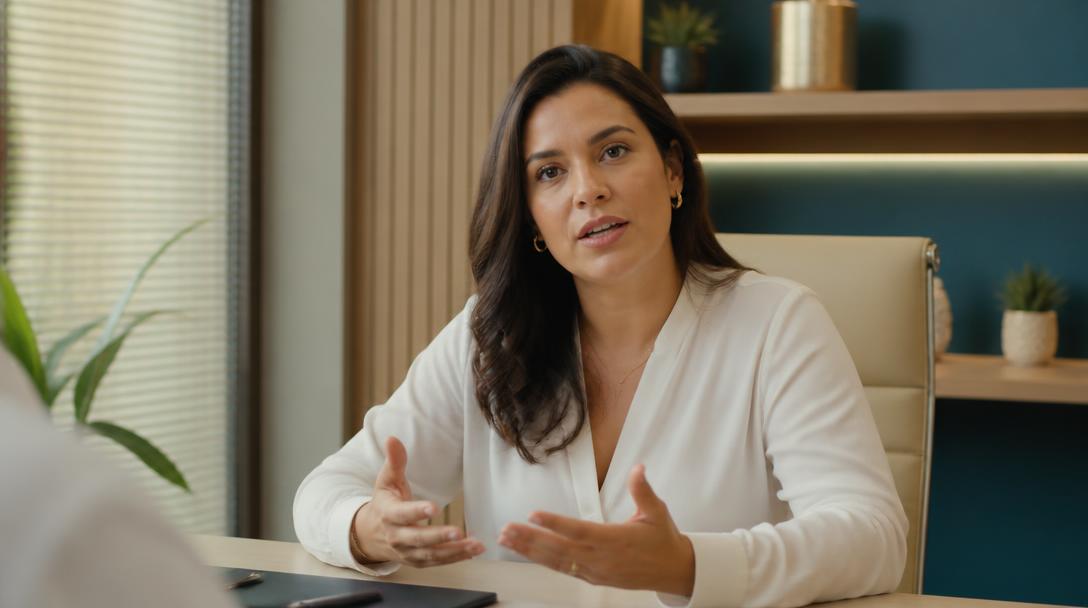 Médica clínica geral em consultório